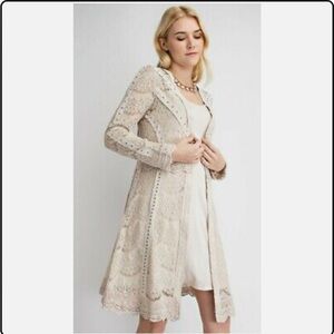 Lace studs VOCAL TAN CARDIGAN coatigan sweater boho western jacket SM